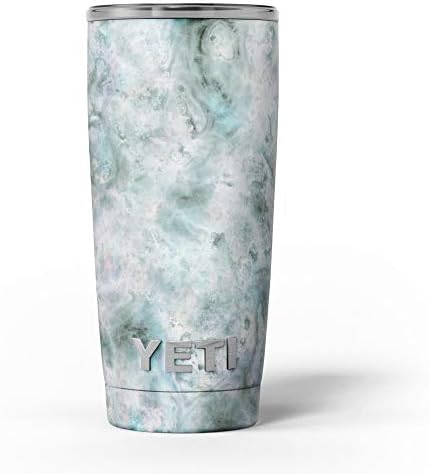 Дизајн Скинц мермерна површина V2 Teal - Комплет за винил за завиткување на кожата, компатибилен со чашите за ладилни ладилни текови
