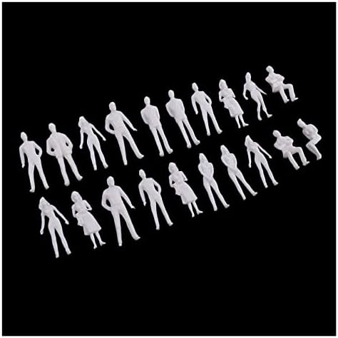 NUPART 20PCS 1/50 SCALE MODEL Бели фигури/луѓе за распоред на возот Микро свет се смалува симпатична приказ на мини сцена