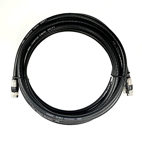 Cableague 6 стапки Црн RG6 коаксијален кабел Дигитален Coax AV кабел ТВ антена 6 нога