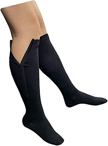 ЕВРГР Чорапи За Компресија Со Патент За Жени Затворени Прсти, 2 Пара Чорапи Со Патент Теле Лесно Се Исклучуваат 15-20 ммхг За Проширени Вени,