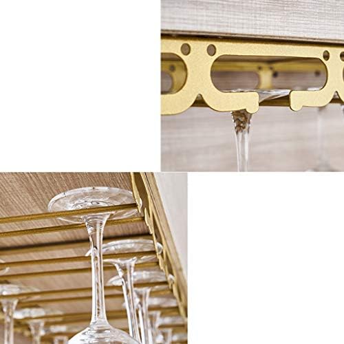 Мода креативно стаклено решетка за вино - под кабинетот за држачи за држачи за држачи за стакло, закачалка за метални организатор за барот кујна