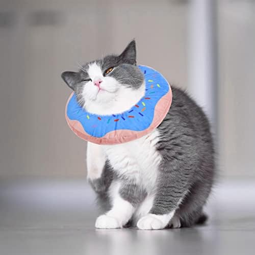 Јака за обновување на мачки Bingpet мека, симпатична конусна јаки за мачки, заштитен конус за лекување на рани по операцијата за