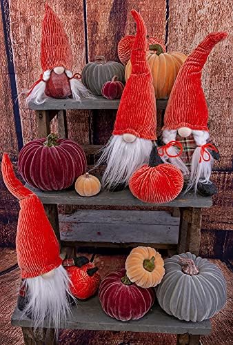 Бостон Меѓународна декоративна есенска ткаенина гном фигурини, сет од 2, Corduroy Chase & Claudia