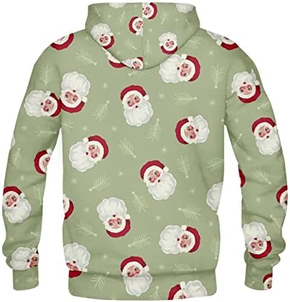 Зимска јакна за мажи, смешна Божиќна шема задебелен шерпа обложена фланелна ватирана топла јакна палто со аспиратор, плус големина со долги ракави патенти, надворе