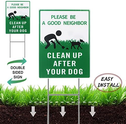 Eyолоти 3 - Спакувајте Исчисти По Знакот На Вашето Куче Со Метален Удел, 13 Х10 Двострани Знаци За Измет На Кучиња За Дворот, Подигнете По Знакот