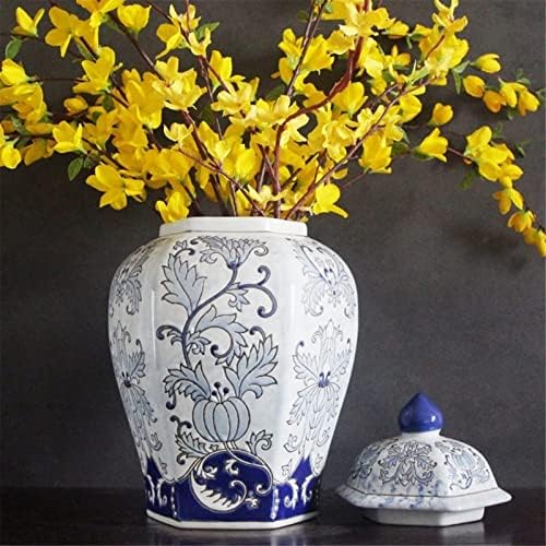 Керамички тегли на Намази, тегла за чај, тегли за складирање на кинески стил, џумбир тегла вазна декоративна тегла вазна со капаци тегла за