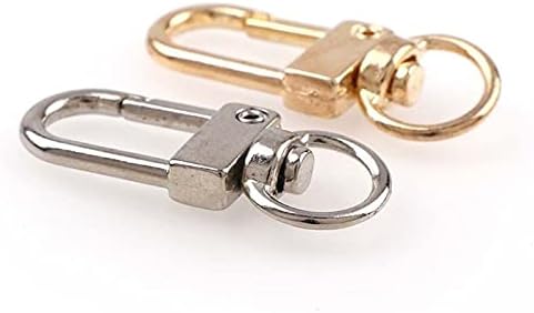 Xjjzs 5 парчиња злато сребрен клуч на ланецот на ланецот вртливата активирање на јастог јастог затворач за прибирање кука клуч за клучеви