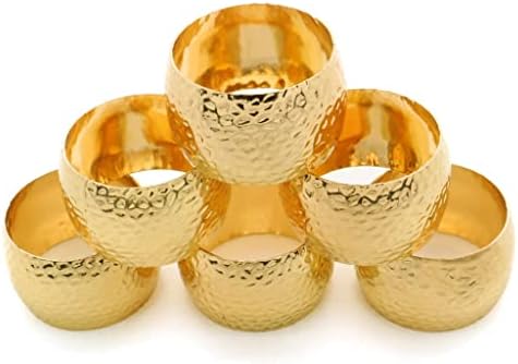 Quul 6pcs Западен ресторан ресторан цинк легура тркалезна салфетка прстен шема на салфетка злато злато