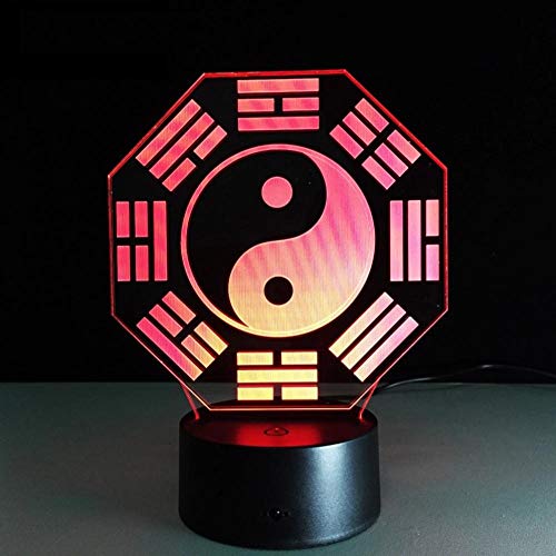 Предвидување feng shui taiji bagua ламба yin yang tai chi acht trigramme trigramme night light home office table ламба култура подарок