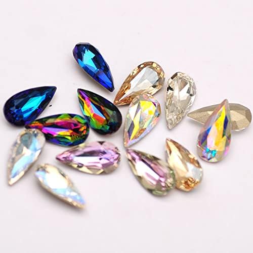 Nailking 10 парчиња солза на солза АБ Кристално стакло сјај, фенси rhinestones занаети 3Д дизајн за украси за уметност на нокти