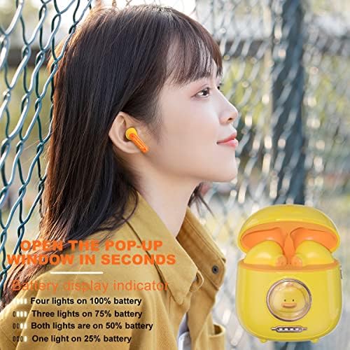 Безжични ушни слушалки на семејството iCarer, слатки слушалки за Bluetooth со кутија за полнење, Bluetooth 5.1 Откажување на бучава,