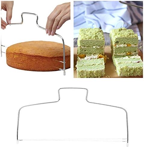 Омефар Лак 2 парчиња Двојна Жица Машина За Сечење Торта Алатка За Сечење Леб За Чизкејк За Ресторан