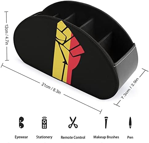 Белгија Знаме Отпор Кожен Држач За Далечински Управувач со 5 Прегради Канцелариска Кутија За Складирање Послужавник За Работна Површина