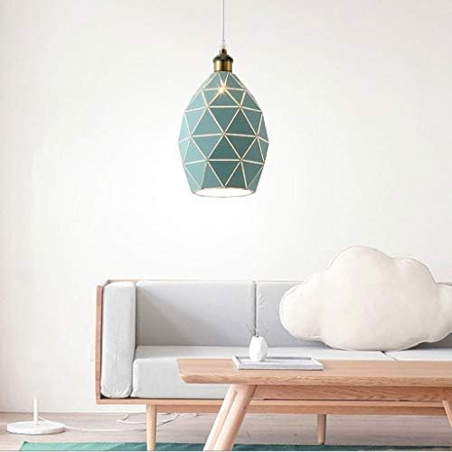XJJZS креативна едноставна бар -ламба за ресторани ресторани модерна спална соба во кревет геометриски лустер од ковано железо