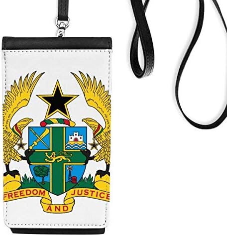 Гана Африка Национален Амблем Телефон Паричник Чанта Виси Мобилни Торбичка Црн Џеб