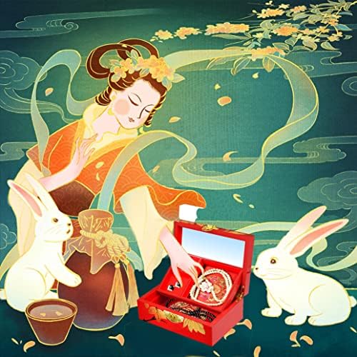 Кинески класичен рачно изработен накит организатор кутија, кинески подарок, гроздобер Богатство Градите лак дрвена облекување Кутија антички