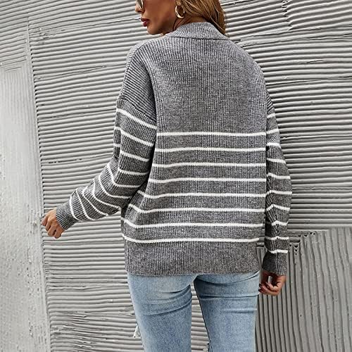 Џемпер џемпери за жени со долги ракави патент, се потсмеваат на вратот зимски кошули пуловер обични пролетни ленти блуза