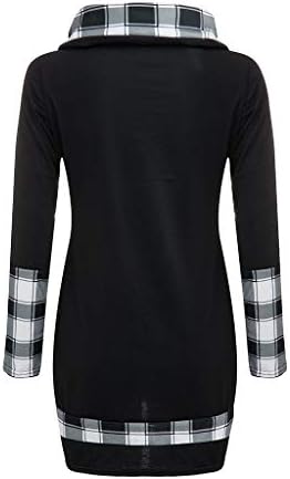 Копче за џемпери на џемпер на џемпери на Xiloccer, со преголеми џемпери со блуза, карирана кошула од маица, пулвер за тартан тартан пуловер