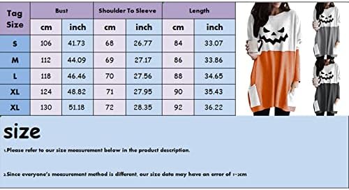 Женски фустан од маичка за Ноќта на вештерките со џебна обична боја блок со долги ракави Туника врвови руно наредени јакна жени