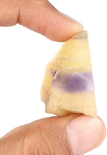 Gemhub Loose жолт флуорит Gemston Strapte AAAA груб скапоцен камен 148,85 CT овластен за Wicca & Reiki Crystal Healing Stone…