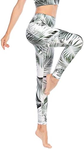 Вежбање за спортски градник поставува жени 2 парчиња јога печатени панталони фитнес облека вежба спортска облека за нозе со џеб