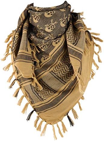 Герински памук Шемаг тактички пустински шал череп образец арапски кефијех задебелен шал обвивка за мажи и жени