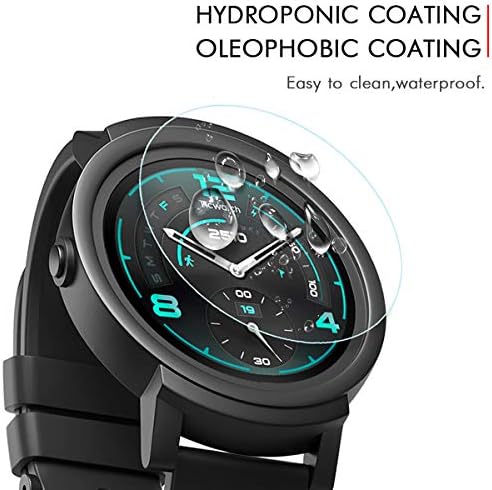 FINENIC Universal Round Watch Watch HD заштитник на екранот. Анти-гребење, отпечаток против прсти, калено стакло