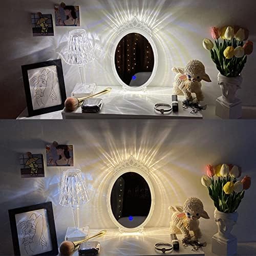 Ново Декоративно Огледало од 12 инчи СО ПРЕДНО Светло УСБ Огледало За Шминка За Магична Круна На Полнење 3 Бои Затемнето Светло За Спална соба