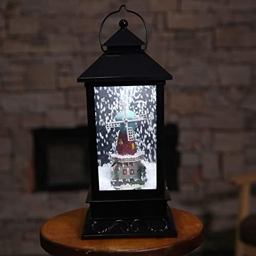SDFGH Божиќен музички музички снежен фенер LED диоди за самовили Светиња Божиќни украси 2021 Осветлување со 3 песни Нова Година Божиќна стока