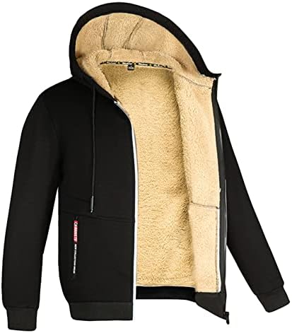 Зимски дуксери на Xzhdd за мажи, руно наредени џемпери со качулка, патент Шерпа, меки тренинг, топло секојдневно палто за јакна
