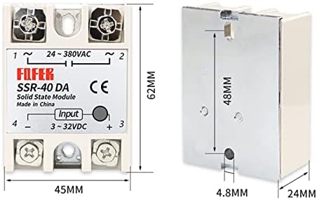 Hiigh 1PCS SSR-40DA 10DA 25DA 40DA 50DA 60DA 70DA 80DA 100DA SOLID STATE MODULE 3-32V DC Влез 24-380VAC 10A-100A