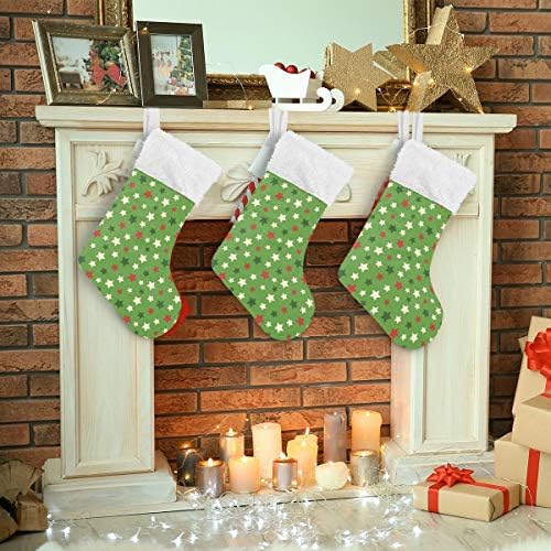 Алаза Божиќни чорапи Божиќна starвезда Класик Персонализирани големи декорации за порибување за семејни сезонски празници Декор