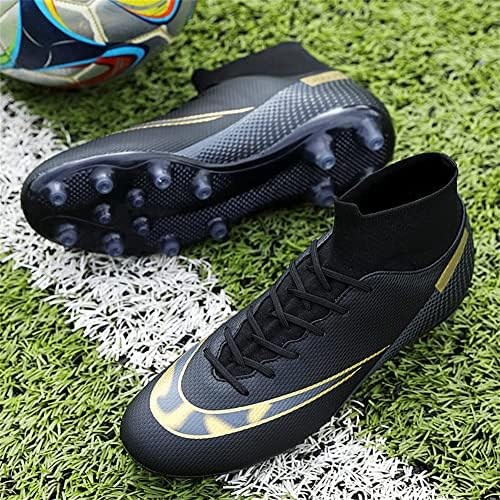MFSH Unisex-Cleats Фудбалски чевли за Big Boy FG/AG со високи шилести фудбалски чевли за Younth Професионална тренинг тренерска трева за чизми