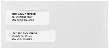 500 Бр. 9 Безбедносни коверти со двојни прозорци - Наменети за фактури за QuickBooks и деловни изјави со кора за печење и заптивка - број 9 големина