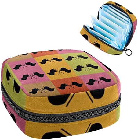 Санитарна торба за складирање на салфетки, торба за период, торба за тампон, торба за шминка, апстрактна шема на решетката во боја