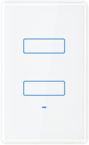 Smart WiFi Double Light Switch, 2 во 1 единечен пол паметен прекинувач компатибилен со Alexa Google Assistant