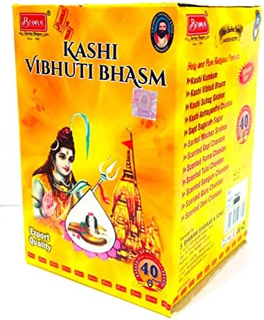 Sai Mart Kashi Vibhuti/Vibhooti миризлива прашкаста церемонијална марка на чело pooja/puja Holy om namah shivaya/mahadev енергија за