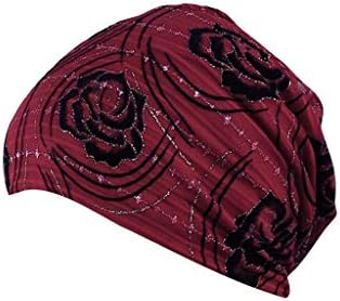 Завиткајте ја главата турбан истегнат шал шамија за плетење чипка чипка спортски вентилатор, роза коса бејзбол капачиња ECU бејзбол