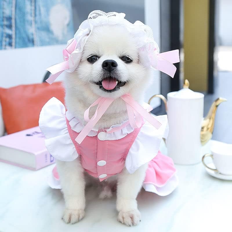Костим за фустани за кучиња со поводник за кучиња за свадбена свадба роденденска забава за мало кучиња чихуахуа сина