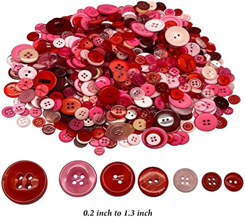 Копчиња за смола, Копчиња За Занаетчиство Со Различни Големини ЗА Шиење Сам Занаети,Рачно Сликање На Копчиња За Деца, Околу 660 Парчиња Црвена