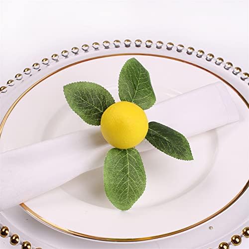 Лимон салфетка прстен овошје држач за салфетка летна фарма куќа држач за салфетка за декор за трпезариска свадба роденден Денот на благодарноста