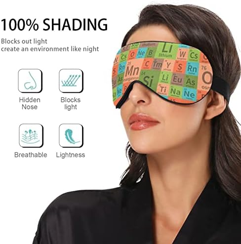 Unisex Sleep Mask Eye Mask Hemistry-Periodic-Table-Elements ноќна маска за спиење удобно покритие за сенка на очите за спиење