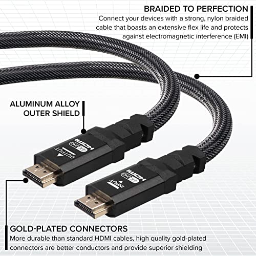 4К HDMI 2.0 Кабел 1 стапки. [10 Пакет] Од Рицгир. 18 Gbps Ултра Голема Брзина Плетенка Најлон Кабел &засилувач; Злато Конектори-4K@60Hz/UHD/3D/2160p/1080p/лак