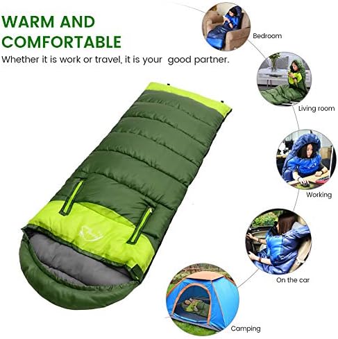 0 Степен носат торба за спиење за возрасни Компактен лесен ладно време мумички вреќи за спиење за 2-3 сезонски кампување ранец,