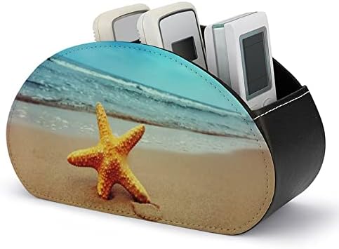 Seaside Starfish Далечински управувач за далечински управувачи PU Fore Caddy Caddy Storager Box со 5 оддели за материјали за