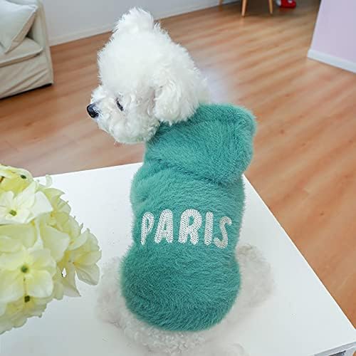 Ruio качулка за џемпер за кучиња мачка миленичиња кучиња со качулка, чиста боја кадифен топол палто мачка буква топла облека мала
