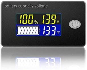 Мерач на напон на капацитет на батеријата 0-179 ℉ Монитор за температура 12V 24V 36V 48V олово киселина батерија литиум мерач на батерија мерач