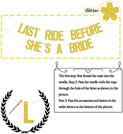 Последно Возење Пред Да биде Невеста Банер Златен Сјај, Украси За Западна Моминска Забава, Банер За Моминска Забава Во Нешвил, Банер