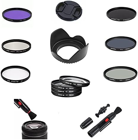Додатоци за леќи на камера SF10 67mm Комплетен пакет сет UV CPL FLD ND Затворен филтер за леќи за филтрирање за Nikon AF-S DX Nikkor 18-140mm f/3.5-5.6g ED VR леќи & Nikon AF-S DX Nikkor 18-300mm f/3.5- 6,3g ED VR леќи