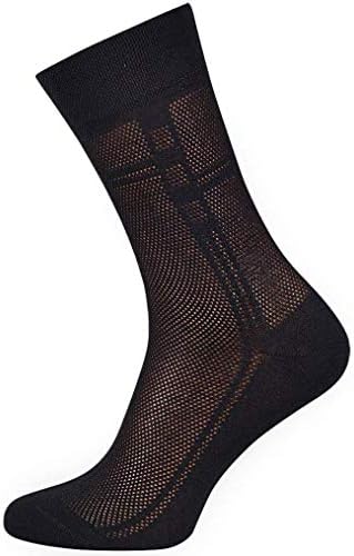 5-спакувајте Машки Ултра тенки Памучни Чорапи За Дишење Црни, Големи